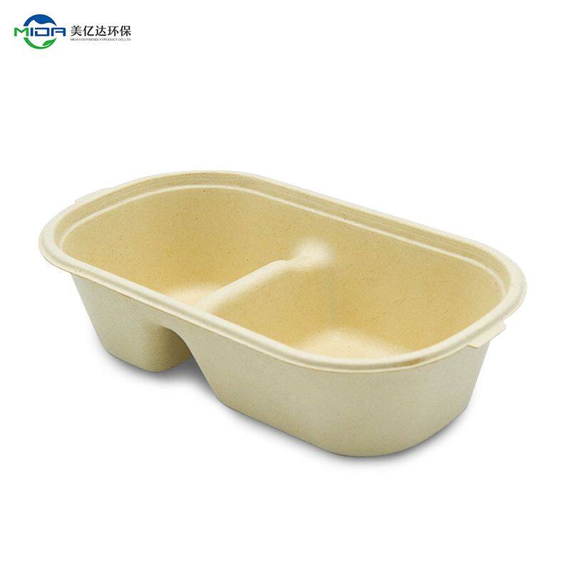 2 compartment take away food box