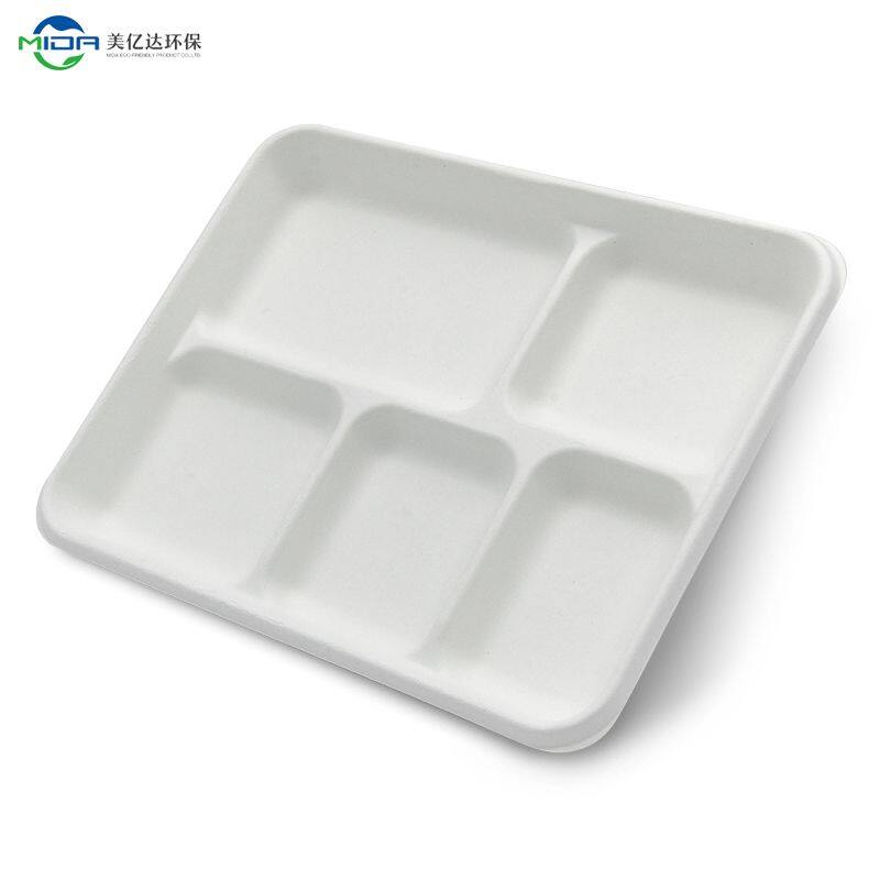 disposable 5 compartments paper tray