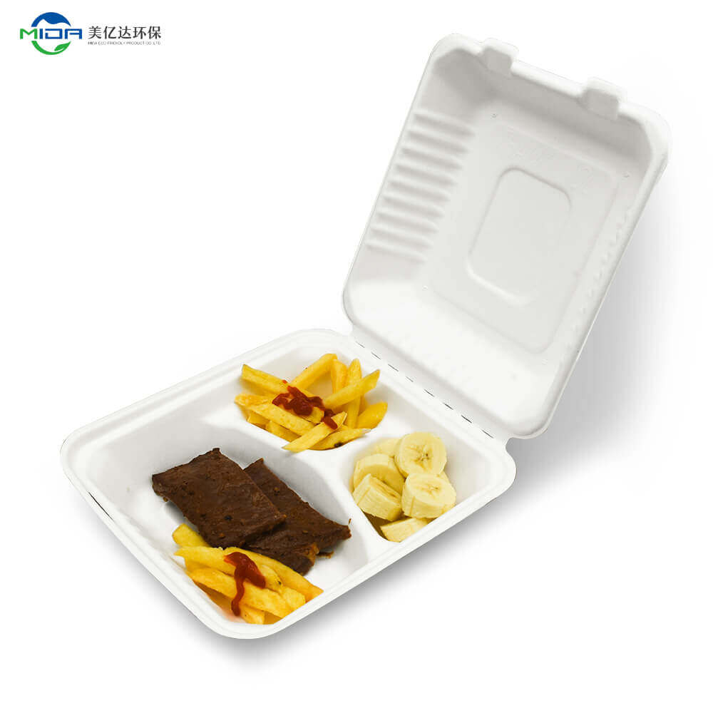  3 compartment biodegradable packing boxes