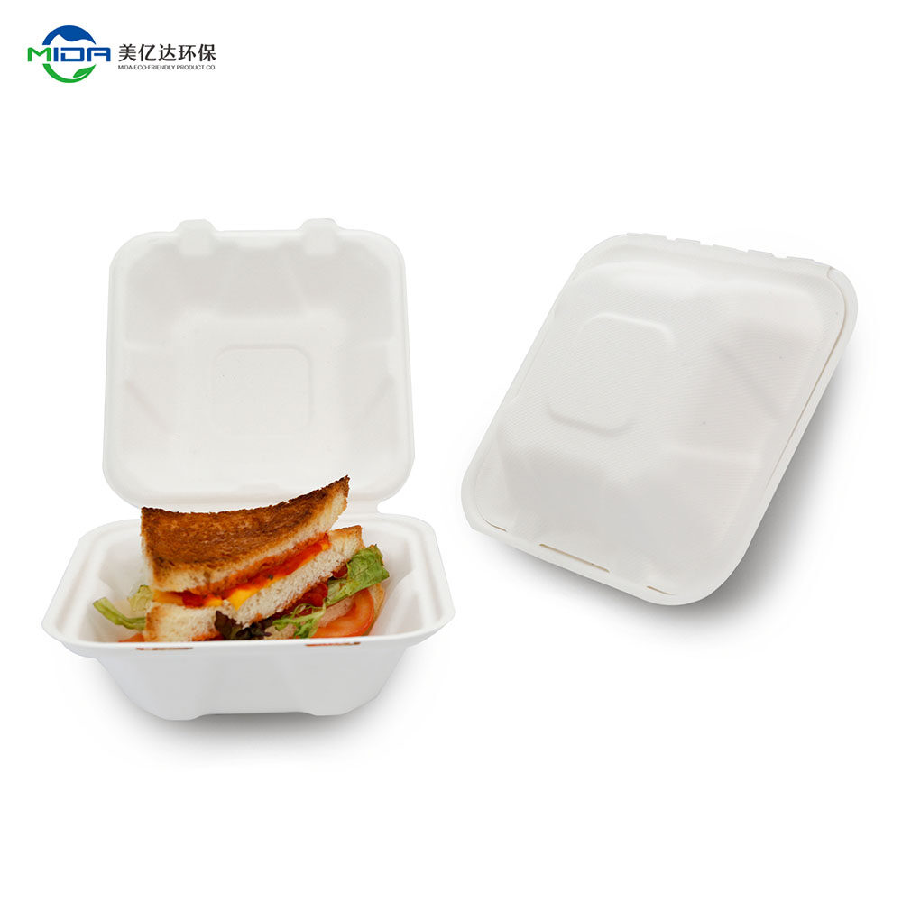 Biodegradable Fast-Food Container Packaging Box Sustainable Biodegradable Take Away Packaging Burger Boxes