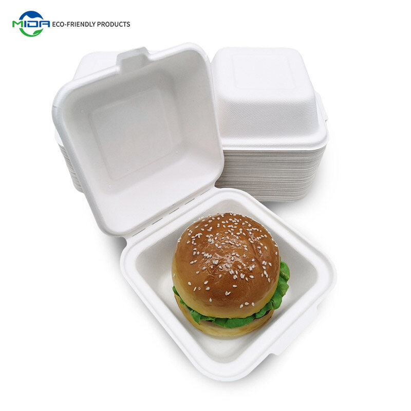 Reusable Biodegradable Burger Fast Food Take Away Boxes