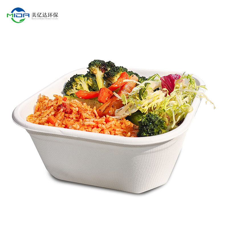 Custom biodegradable sugarcane bagasse pastry cake packaging food container eco friendly burger box