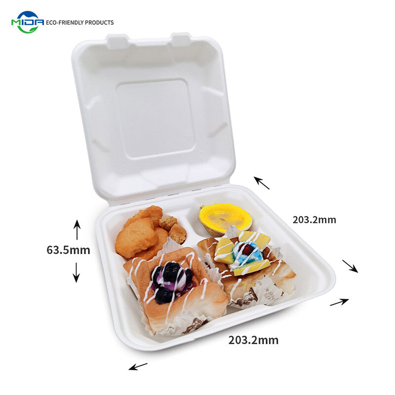3 Compartment Bento Disposable Lunch Box