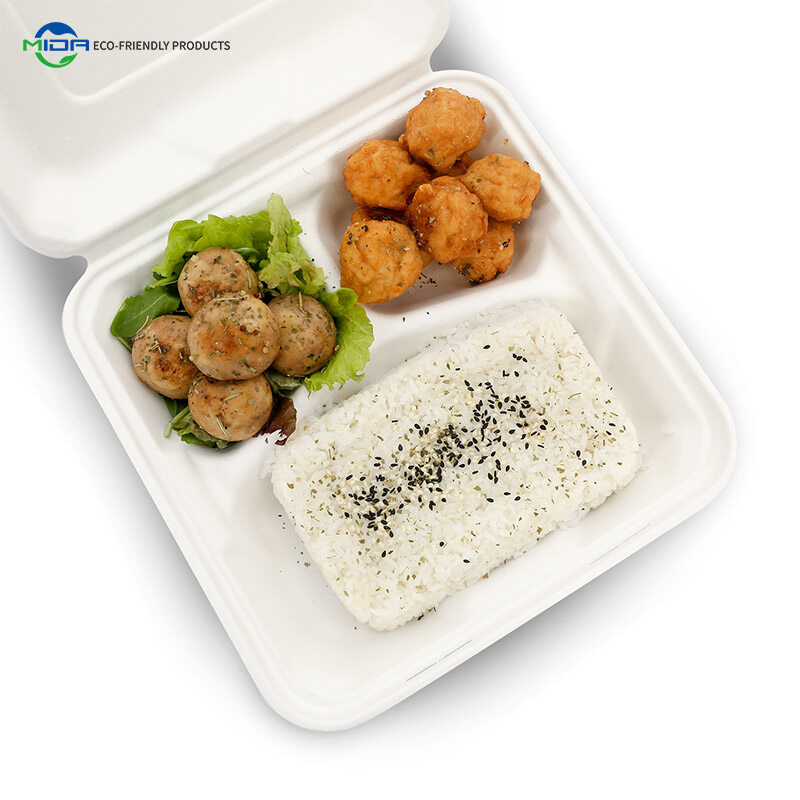 3 compartment biodegradable food boxes