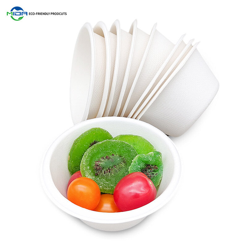 Sustainable Takeaway Containers Biodegradable Bagasse 8oz Salad Bowl